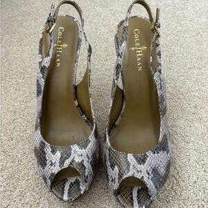 Cole haan snakeskin print heels (Nike air) size 9B